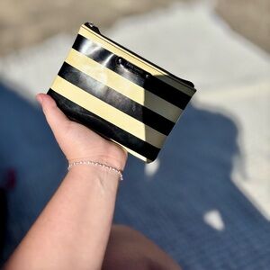Kate Spade Black and Yellow Striped Wallet